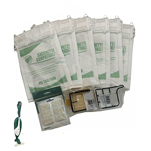 GE.RA Bolsas Folletto VK 135 136 kit 12 bolsas 12 perfumes 4 filtros