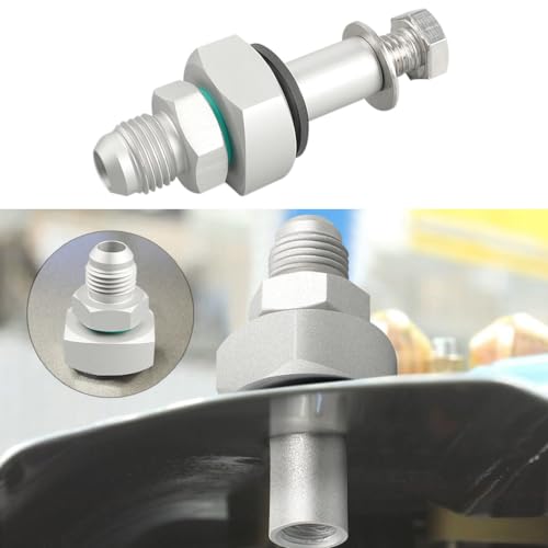 Bevinsee 6AN Universal Fuel Tank Return Line Fitting Bung Kit Aluminum 9/16\"-18 to 6AN Fitting