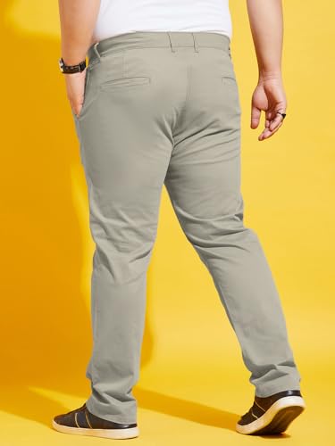 Image of Bigbanana Plus Size Men's Regular Fit Solid Trousers