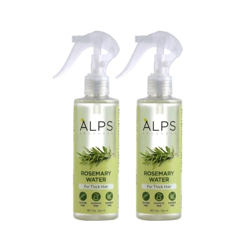 Image of Alps Goodness Rosemary Water Hair Spray Pack of 2 | Clinically Proven (In Vivo Tested) to Reduce Hair Fall & Promote Regrowth | 100% Natural Rosemary Extract | Leave-On Scalp & Spray For Men & Women | 250ml x 2