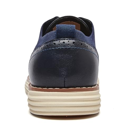 Image of Men's Mesh Dress Sneakers Casual Oxford Shoes Lightweight Walking Shoes Breathable Wingtip Shoes Knit Brogue Sneakers