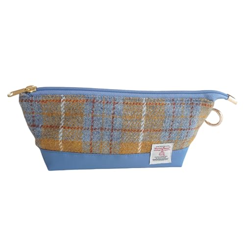 Harris Tweed �|�[�`�A100%�E�[���A�`�F�b�N���A���σ|�[�`�E�y���P�[�X���p�A�C�G���[�E�u���[ (�u���[×�}�X�^�[�h) [���s�A���i]