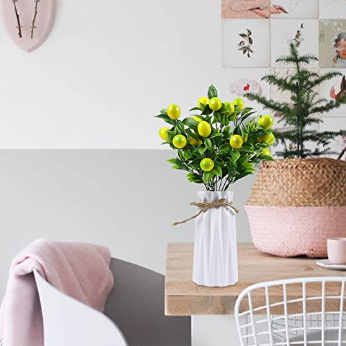 Sjdwdx 3 Pcs Artificial Peach Branches, 14.6 Inch Simulation Fruits Tree Stem Fake Fruit Branch With Green Leaves For Home Party Flower Arrangement Decor #TOP6