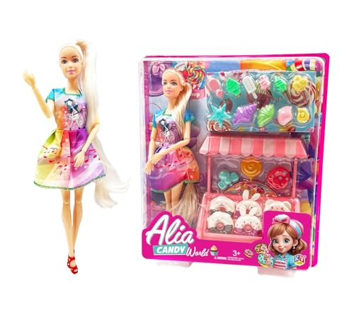 Image of Lyla Alia Candy World Doll - 30 cm Doll with Candy Cart, Ice Cream & Dessert Accessories | Pretend Play Set for Girls Age 3+