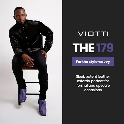 Image of Viotti 179, Casual Dress Oxford Shoes for Men, Satin Striped Lace-Ups, Men's Business Casual Leather & Satin Shoe, for All Formal Occasions