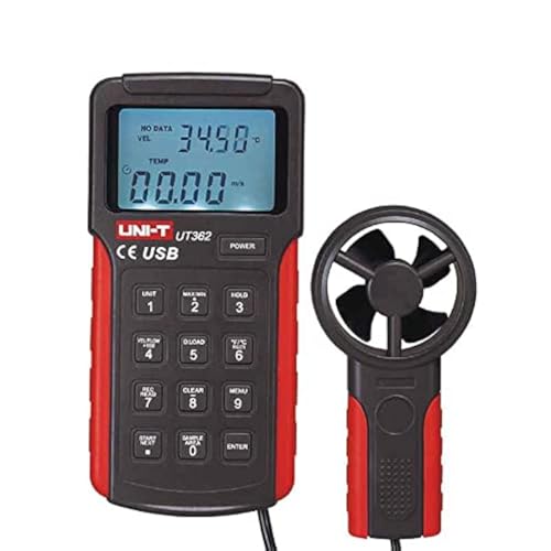 Anémomètre numérique UT362 avec stockage de données et écran LCD rétroéclairé haute visibilité