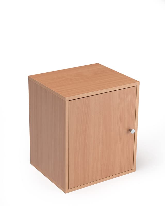 Made In Italy G.A. Cubotto Ad Anta - Complemento Dotato Di Anta In Finitura Faggio - Cubi da arredo- Cubo da parete con apertura ad anta - L.41.5xP.35,5xH.48 cm - Made in Italy