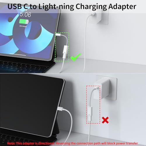 Image of TecoKart 3 in 1 USB C to Lightning Adapter | Type C Male to Female Lightning Earphone Converter with Charge & Data Transfer | Type C to Lightning Adapter for iPhone, Laptop & iPad (White)