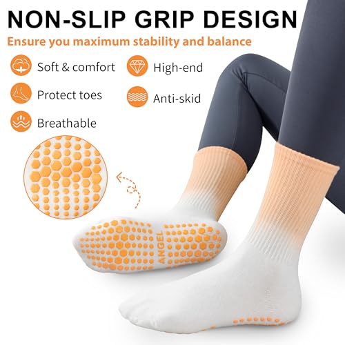 Image of Grip Socks Pilates for Women- Cute Pilates Socks- Tie Dye Non Slip Grippy Sock Woman for Yoga Barre Dance