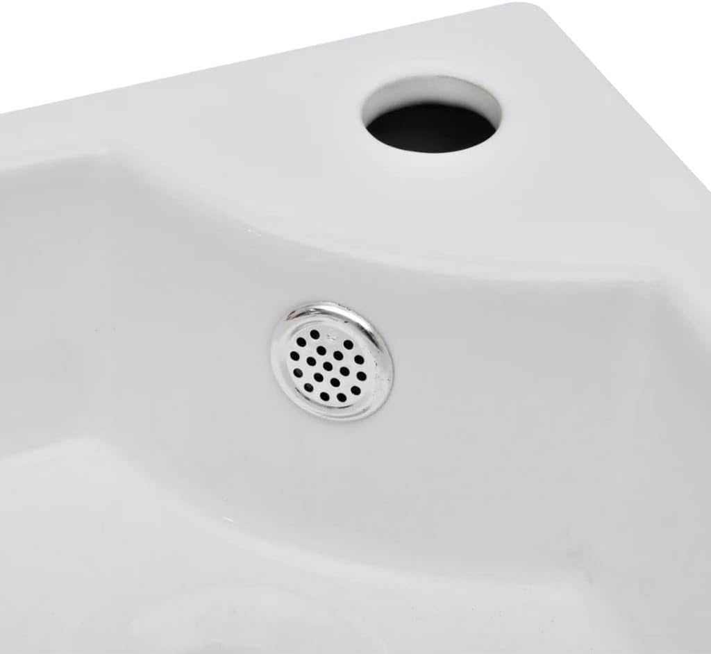 vidaXL Ceramic Hand Wash Basin Bathroom Water Room