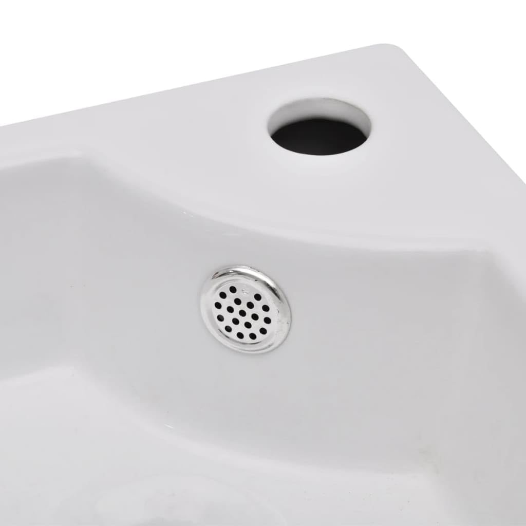 SKM Waschbecken mit Überlauf 45 x 32 x 12,5 cm Weiß,Heimwerkerbedarf,Sanitärbedarf,Sanitärkeramik & Armaturen,Waschbecken & Spülen,Badezimmer-Waschbecken,Weiß,7.7KG,140697