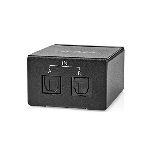 Commutateur audio numérique Nedis TosLink 2 voies en métal noir