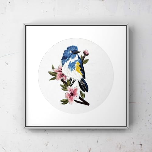 Image of Youa Bird Embroidery Kit for Adults with Stamped Pattern, Embroidery DIY Crafting,Cross Stitch Beginner Kits with Frame,Embroidery Kit.