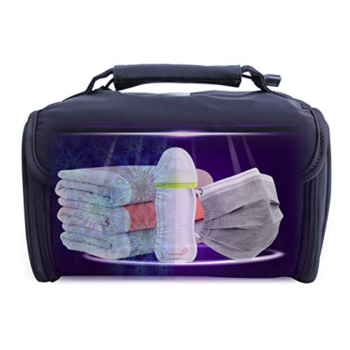 Portable LED Cleaner Box:2000MAH Battery 12 LED Smart Protecting Cleaner Bag for Home Baby Mask Travel