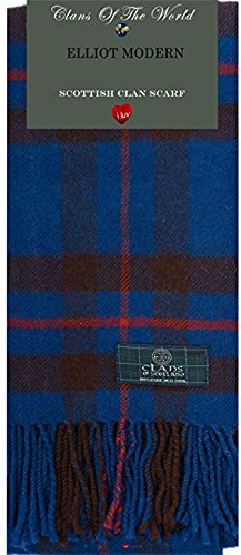 Elliot Modern Tartan Clan Scarf 100% Soft Lambswool2