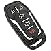 Black TPU Key Fob Cover Case Remote Holder Skin Glove for Ford Fusion F-150 Edge Explorer Mustang Lincoln MKZ MKC 3/4/5 Buttons Smart Key(NOT fit Flip/Folding key)