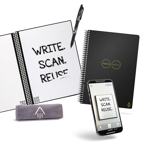 Rocketbook Core – Quaderno Digitale Riutilizzabile A4 Con Spirale, Puntinato, Penna Pilot Frixion Inclusa – Taccuino Smart Per Ufficio E Gadget Tecnologici