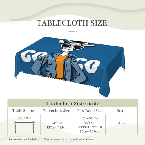 Nappe rectangulaire imperméable 137x183cm I'm So Cool pour table de cuisine