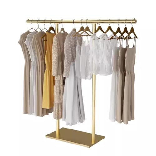 Présentoir à vêtements stable pour éviter les chutes de portants dorés 100x150