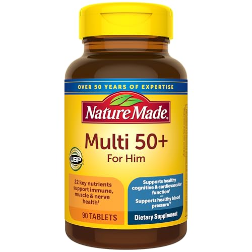 Nature Made Multivitamin for Men Over 50, Mens Multivitamins 50 Plus, Daily Nutritional Support, Nature Made Multi Vitamins, 90 Tablets, 90 Day Supply
