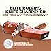 HOS Elite Rolling Knife Sharpener - Diamond-Coated Wheels, Magnetic Angling, Effortless Sharpening for All Steel Kitchen Knives & Scissors - Essential in Kitchen Gadgets, Complete Knife Sharpener Kit