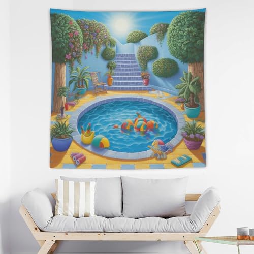 Tapisserie murale chambre flamant rose, solution décoration murale sans percer