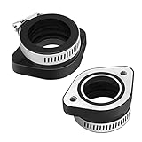 2PCS Motorcycle Air Intake Manifold Boots Carburetor Adapter Inlet Intake for Minibike Dirt Bike Motorcross TTR SSR PWK 21/24/26/28/30/32/34mm PE26/28/30mm TM28/32/34 Carb Pit Dirt Bike (Black-Size C)