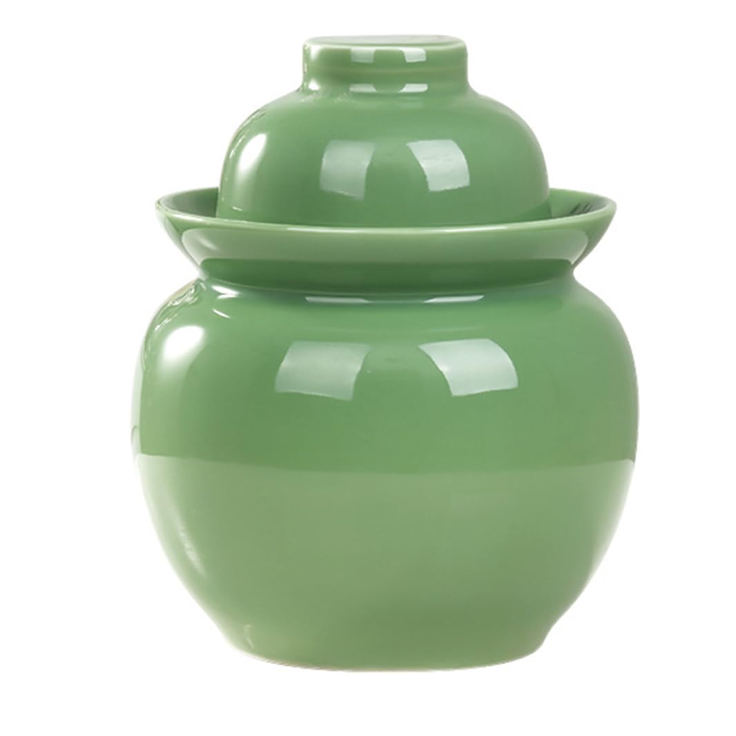 Grande barattolo in ceramica per sottaceti, barattolo di fermentazione colorato con coperchio ermetico con guarnizione ad acqua, serbatoio di fermentazione per decapaggio Kimchi crauti, fermentazione