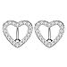 Mesnt 2 Stück 14G Bauchnabelpiercing Chirurgenstahl Set Herz mit Kristall CZ Bauchnabelpiercing Set Silber