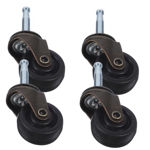 HAPINARY Ruedas Giratorias Para Muebles 1.5 Pulgadas Multifuncionales De Caucho y Hierro Resistentes Al Desgaste Para Oficina y Hogar Silenciosas Carga Media