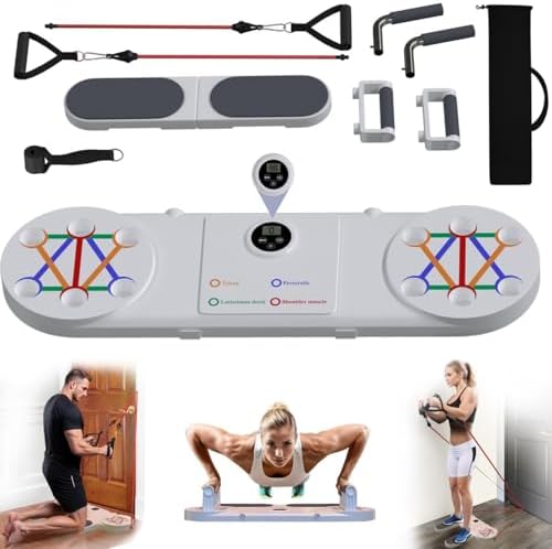 Versatile Push Up Board with Resistance Ropes, Complete Home Fitn...