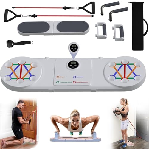 Versatile Push Up Board with Resistance Ropes, Complete Home Fitness Equipment for Core Strengthening, Professional Exercise System for Fat Burning, Perfect for Both Men & Women