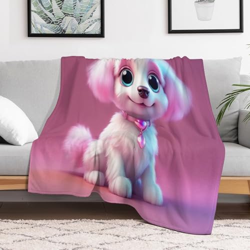 Couverture de flanelle motif chien mignon en molleton doux pour lit 150x200cm toutes saisons - 3