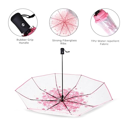 Image of VOGARD Windproof Travel Umbrella, Compact Auto Folding Umbrella for Rain & Sun, Strong Frame Lightweight Portable Umbrella for Men & Women