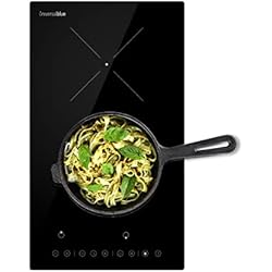 Vitro 2 Fuegos UNIVERSALBLUE Placa Vitrocerámica 2 Fuegos | Encimera de Cocina 3000W | Control Táctil | Temporizador | 9 Niveles de Potencia | Bloqueo Infantil | Calor Residual |