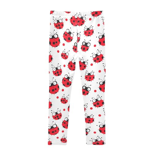 Ladybug Cute Simple Pattern Girls Leggings Soft Comfortable Athletic Leggings Dancing Pants for 4-10 Years2