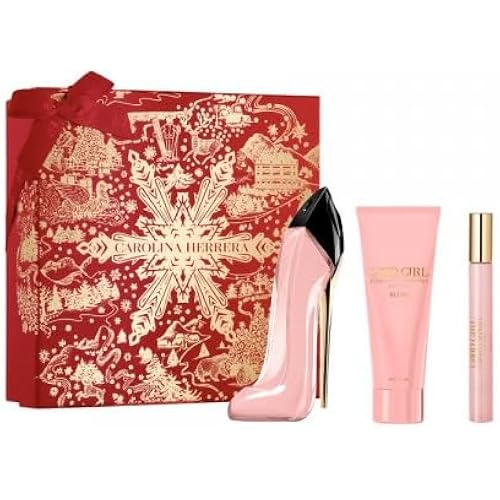 Carolina Herrera Good Girl Blush 3-Piece Gift Set for Women, (2.7 Oz Eau De Parfum Spray + 3.4 Oz Body Lotion + 0.33 Oz Travel Spray)