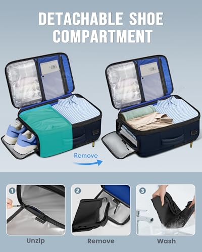 Image of MATEIN Personal Item Backpack 18x14x8, Expandable Underseat Travel Backpack | Large Carry on Bag Luggage, Shoe Compartment Removable, TSA Approved, Fit 17.3 inch Laptop, For Frontier Airlines, Blue