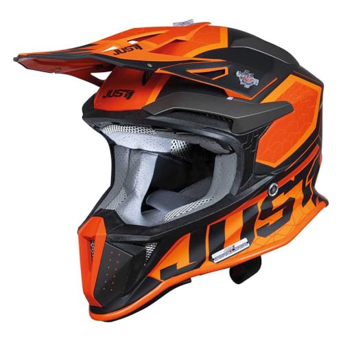 JUST1 J18-F Hexa, casco arancione-nero opaco, 62-XL
