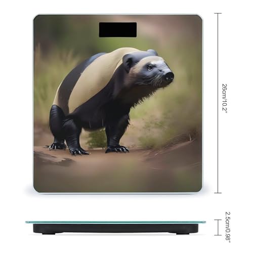 Balanza digital de baño Cute Honey Badger vidrio templado miniatura 2