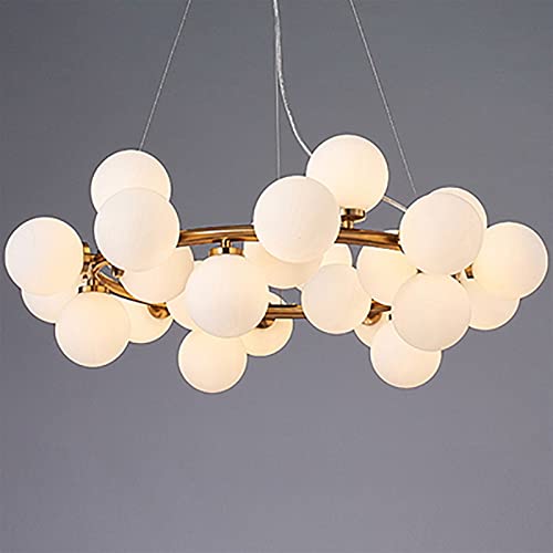 Lumière suspendue salon moderne en verre | Grand lustre de créateur pour salle à manger