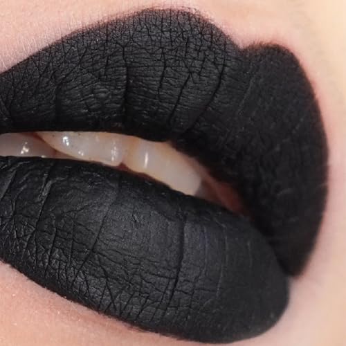 Black Lipstick, Matte Black Lip Gloss Liquid Lipsticks for Women, Goth Long Lasting Waterproof Lightweight Moisturising Lip Stain, Highly Pigmented Black Lipstick Makeup Gift for Halloween Cosplay - Image 7