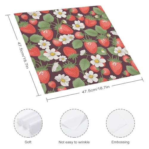 Servilletas de tela de fresa en pack de 4 unidades miniatura 2