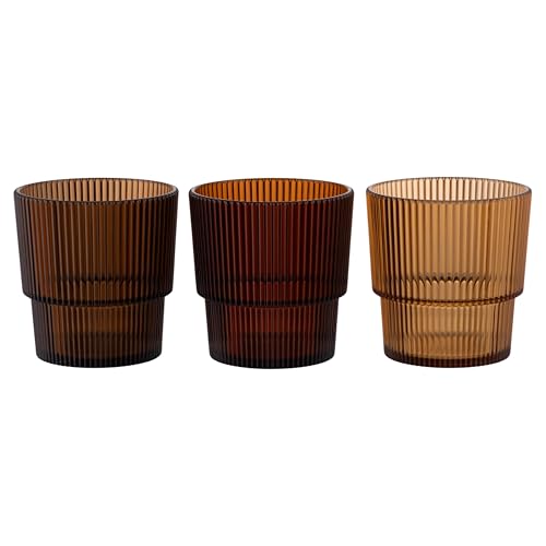 Set 12 Bicchiere acqua 300 ml marrone, in plastica PS, Shades of Chocolate, Unico