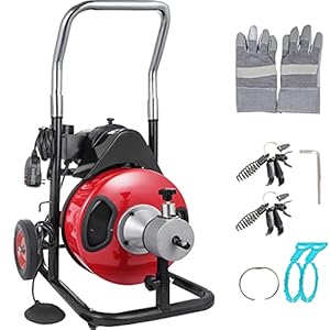 VEVOR Pijpreinigingstoestel afvoerreiniger voor diameter 50 tot 102 mm buizen 400 W buisreinigingsveer met 1,5 m kabel…