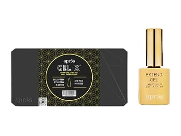 Apres Nail Gel-X Sculpted Stiletto Extra Long Box of Tips & Extend Gel Bundle | Includes 280 Tips & 15ml Extend Gel Gold Bottle | Premium Quality | 14 Sizes 00-9 | Half Sizes included