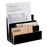 YiePhiot Acrylic Desktop File Sorter Thick Cast Holder for Document Paper Letter Book Envelope...