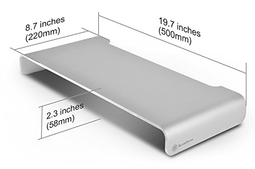 SilverStone Technology Aluminum Unibody Monitor / iMac Stand, Silver (MR01S)