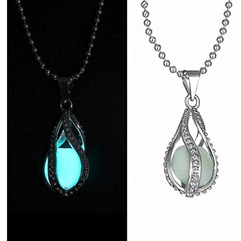 Sisadodo Glow In the Dark Pendant Necklaces For Women Night Moon Luminous Glowing Necklace Fashion Necklace Halloween Party Gifts Cover