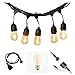 Produktbild Lubanida - Premium Lichterkette Outdoor Starterset - 10 Edison LED Glühbirnen (5m) & Netzteil (3m) enthalten - Warmes Licht - Bernsteinfarbenes Glas - Wasserdicht - Erweiterbar bis zu 50 Glühbirnen